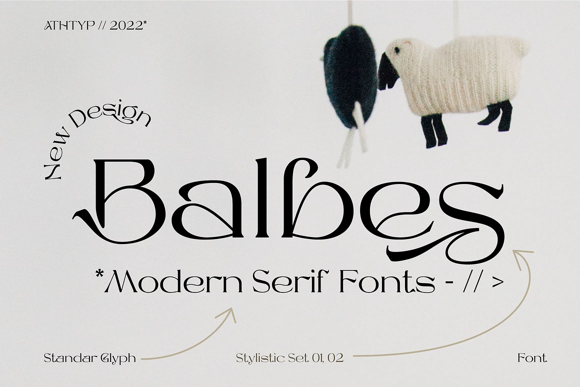 Balbes - Modern Serif Font with multi shapes and lines.