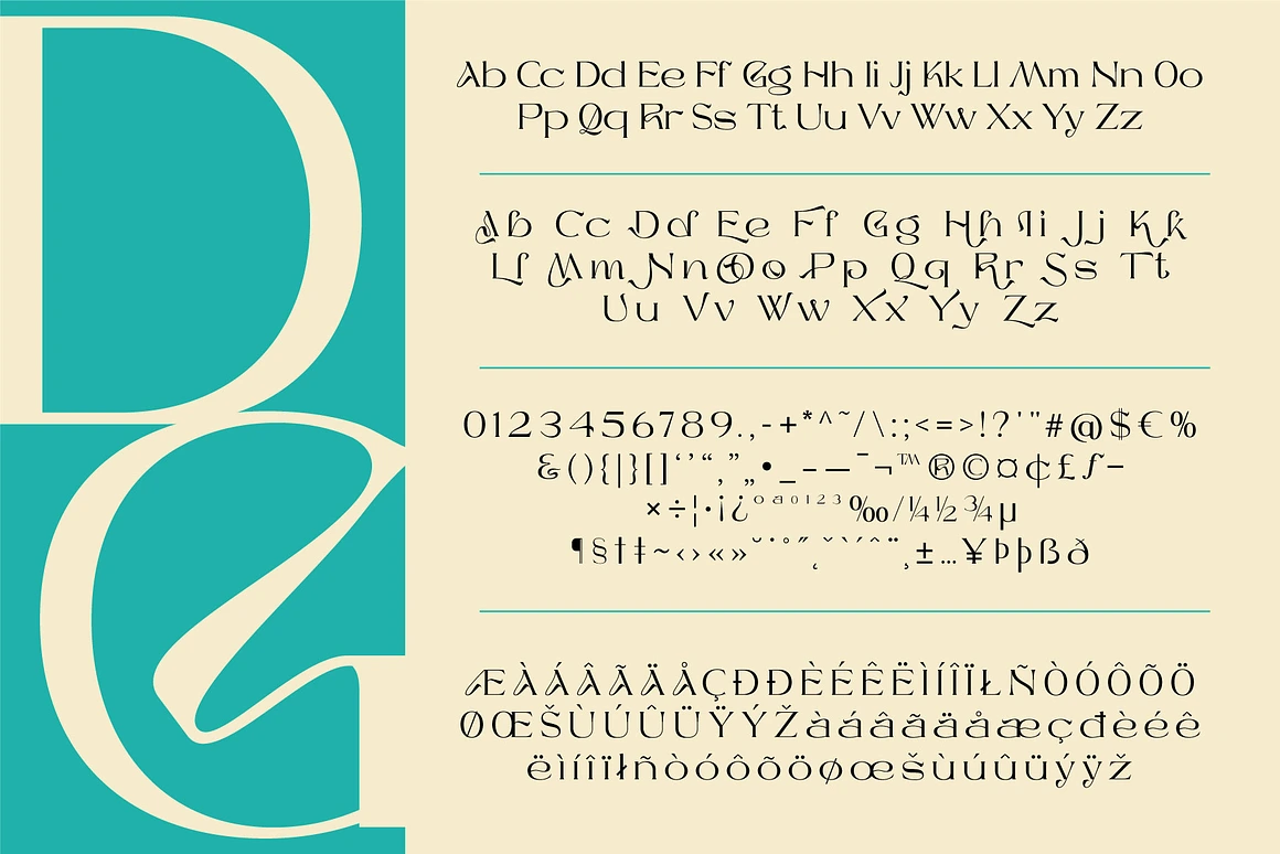 Balbes - Modern Serif Font with multi shapes and lines.