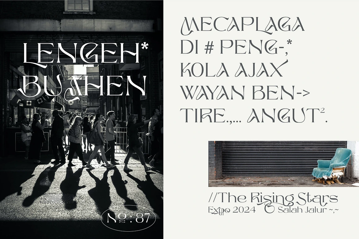 Balbes - Modern Serif Font with multi shapes and lines.