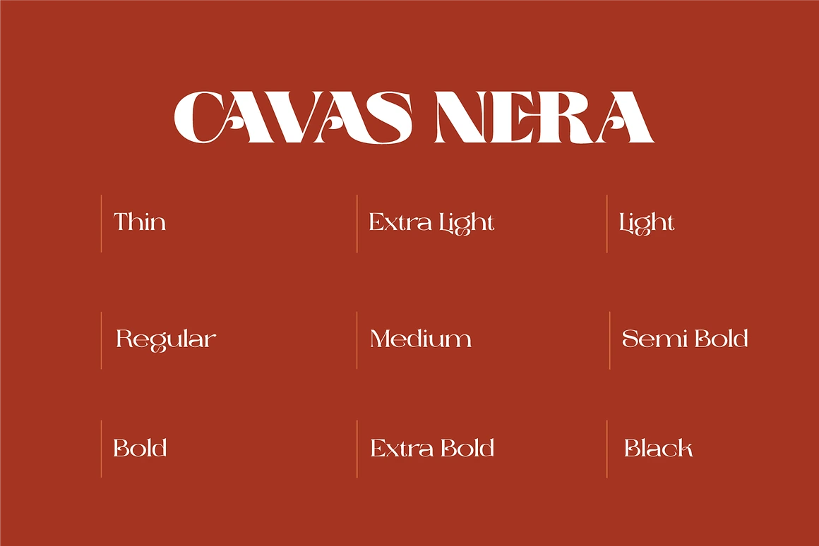 Cavas Nera is a modern and elegant font