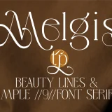 Download Melgis Tp, a premium beauty serif font by AuthenType. Perfect for logos, magazines, and branding.