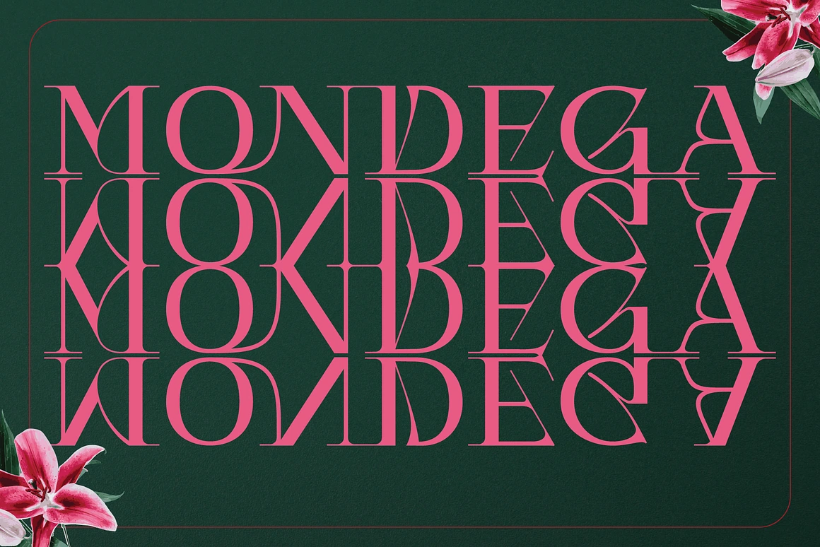 Mondega - Modern Serif Font with multi shapes and lines