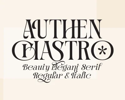 Sale 10 Authen Chastro Serif & Elegan Italic