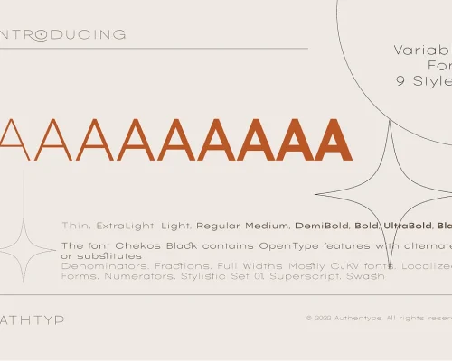 Chekos- Feminine type face design