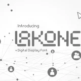 Lakonet Digital Font has a special and very whimsical letterform that reinforces the feel of an digital concept.