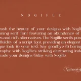 Nogifle Beauty Serif Font a stunning serif font featuring an abundance of ligatures and rich alternatives.
