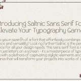 Saltneic is a modern elegant sans serif font that beautifully balances elegance and simplicity.