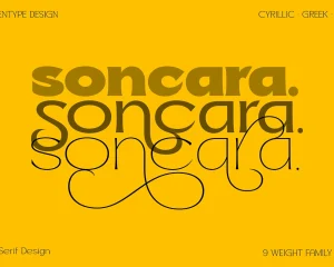 Soncara – Futuristic Soft Serif Font