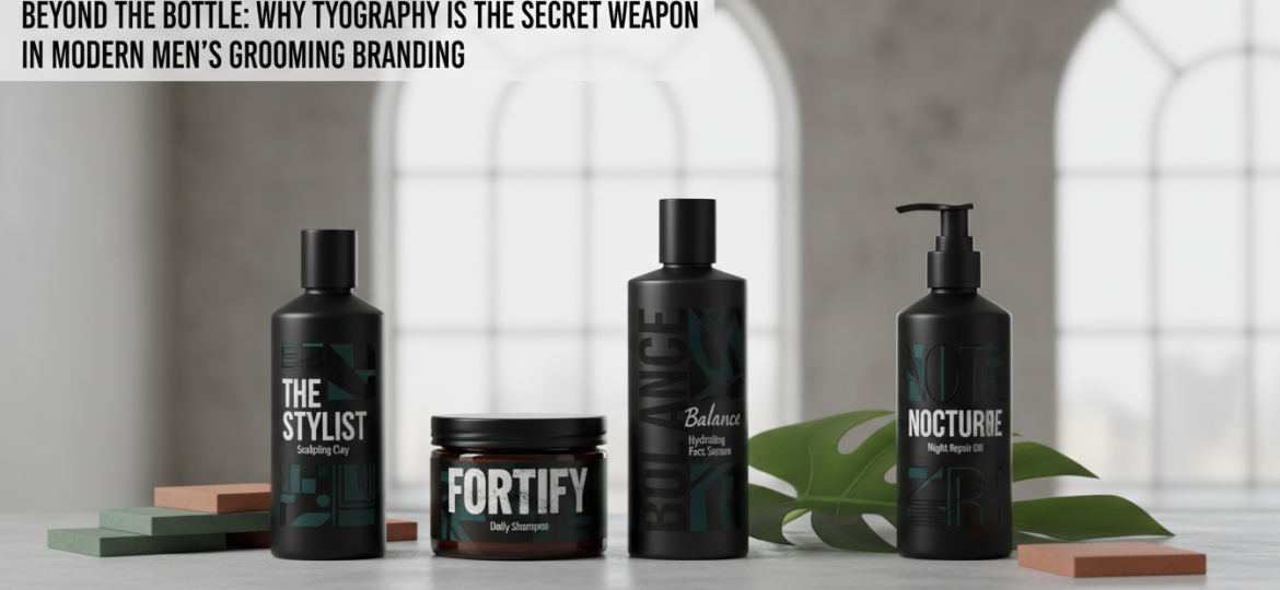 Discover how the shift in men's grooming trends demands a new visual language. Learn why minimalist typography and packaging build premium brand identity.