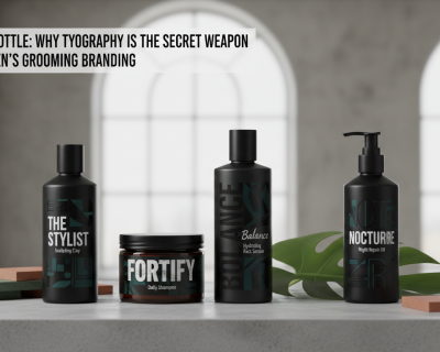 Discover how the shift in men's grooming trends demands a new visual language. Learn why minimalist typography and packaging build premium brand identity.