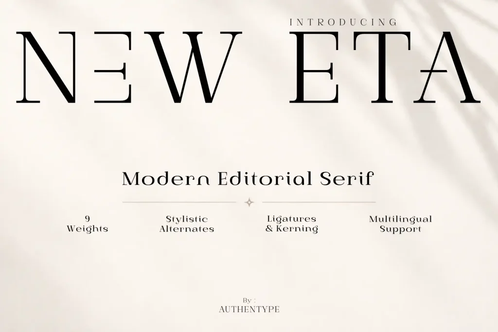 New Eta – Modern Editorial Serif Font Family
